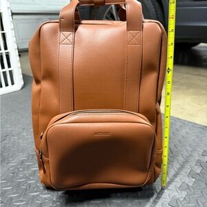 MONOS Metro Backpack - Saddle Tan (Vegan Leather)